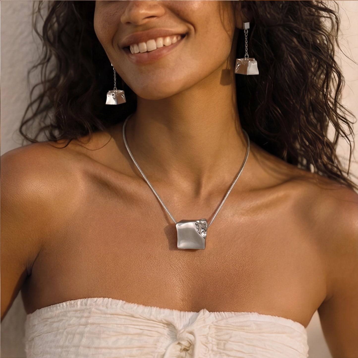 Crushed Cube Jewelry Set by MUKUN