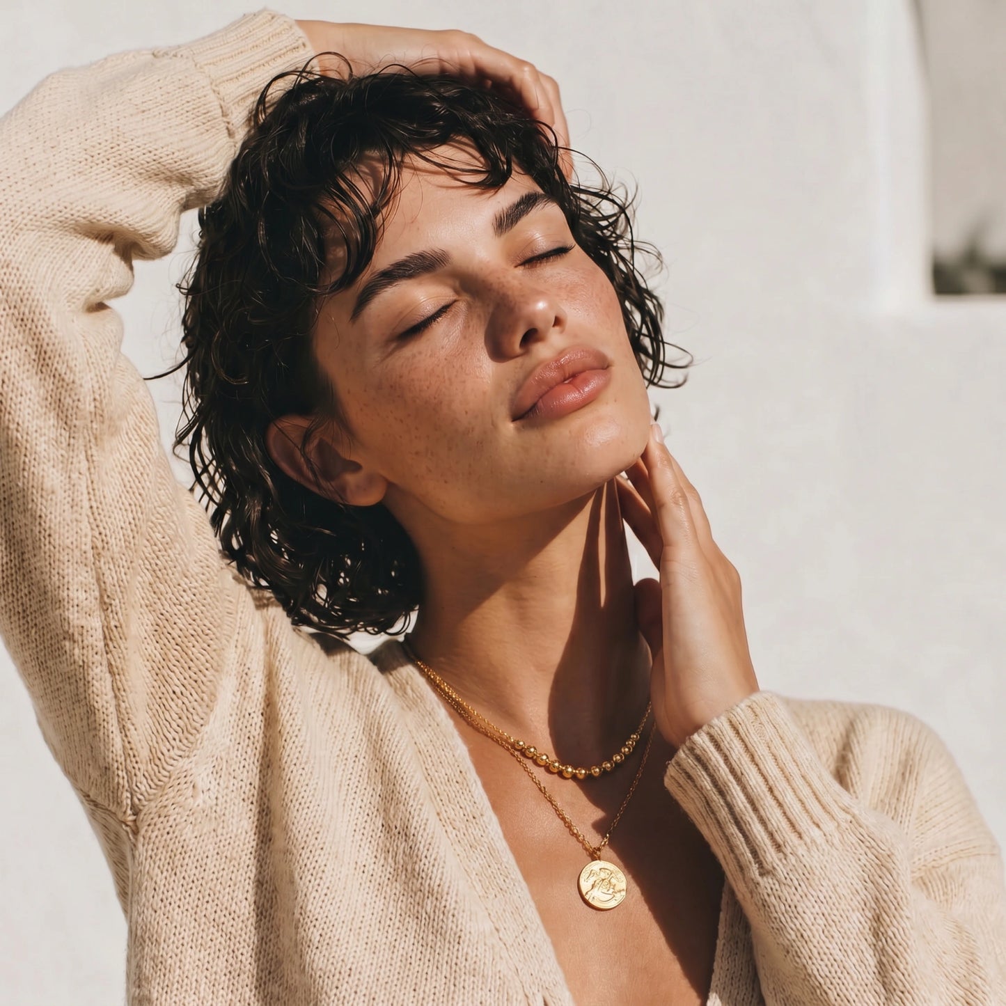 Golden Sphere Necklace by MUKUN