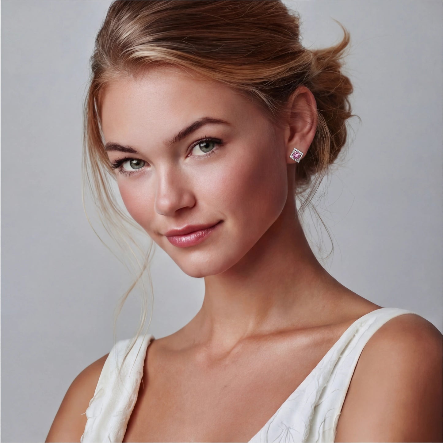 Diamond Halo Studs by MUKUN