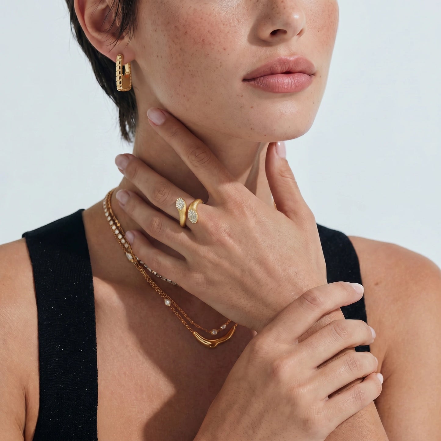 Bamboo Huggie Hoops by MUKUN