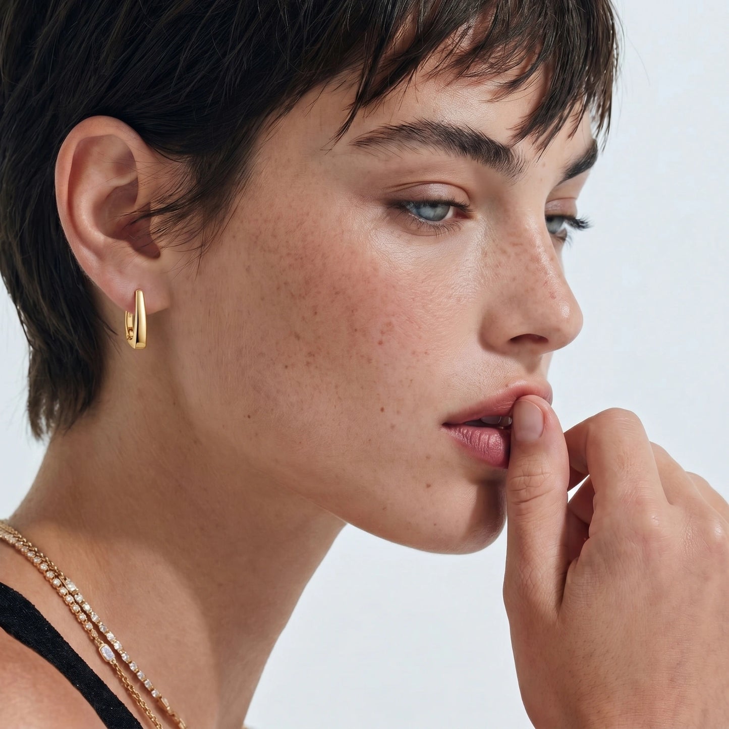 Golden Hour Huggie Earrings by MUKUN